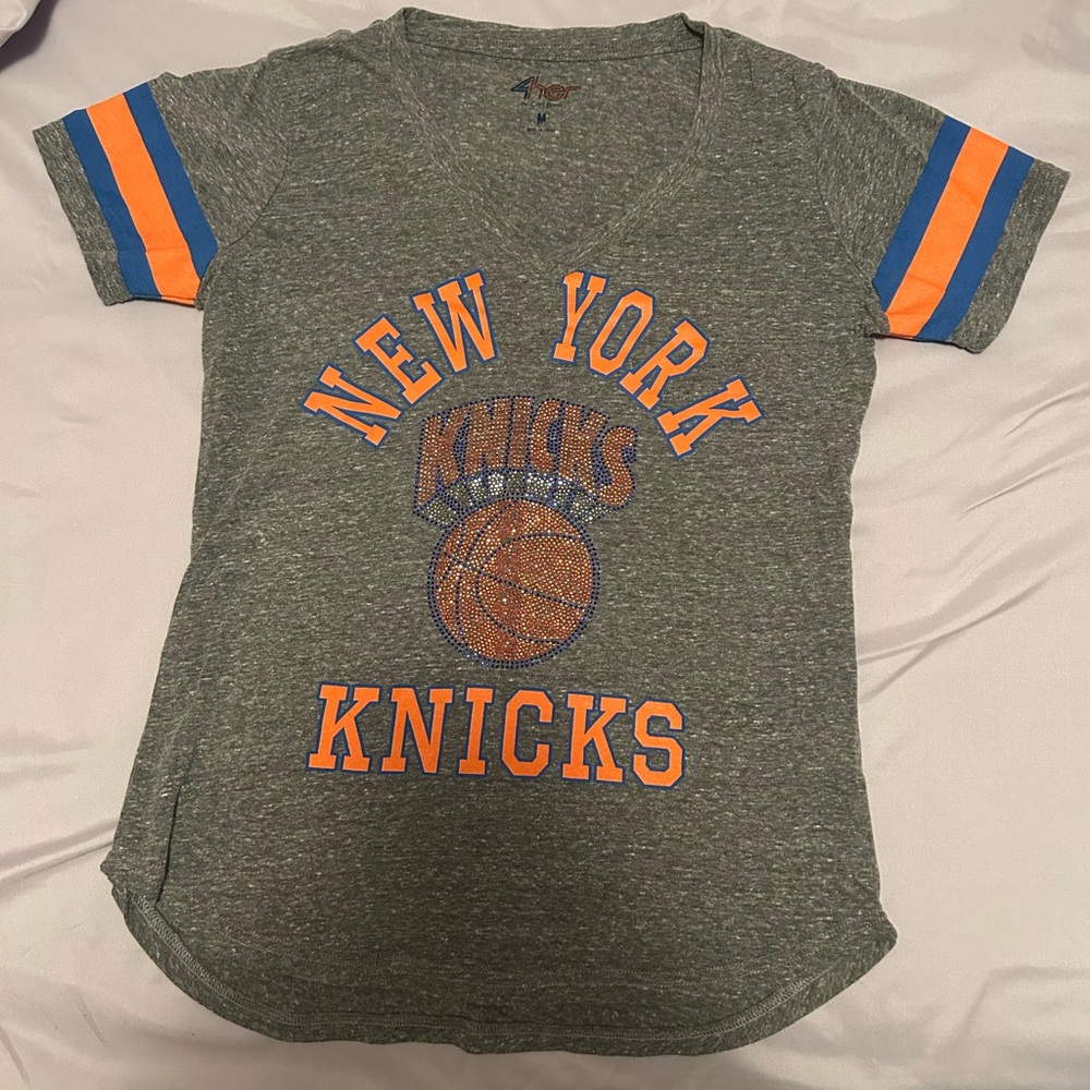 New York Knicks Women T shirt Size M bling rhinestones NBA